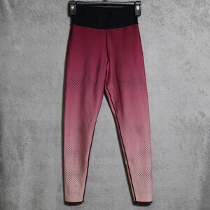 Ultracor Leggings Womens Small Burgundy Pink High Rise Ombre Laser Cut Made USA